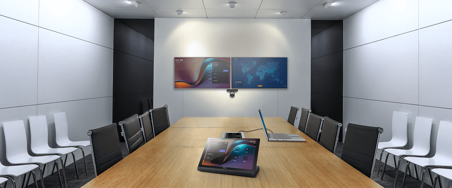 Professional woman working with AV technology