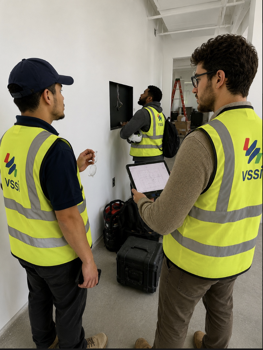 VSSi team installing a display