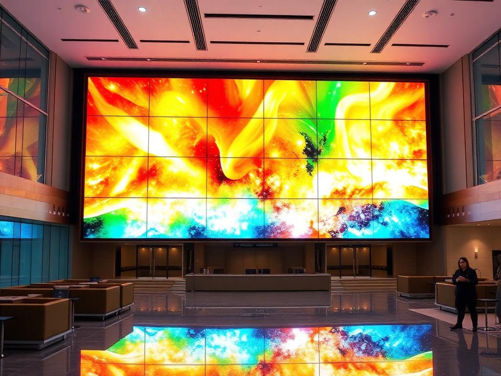 Corporate lobby video wall installation